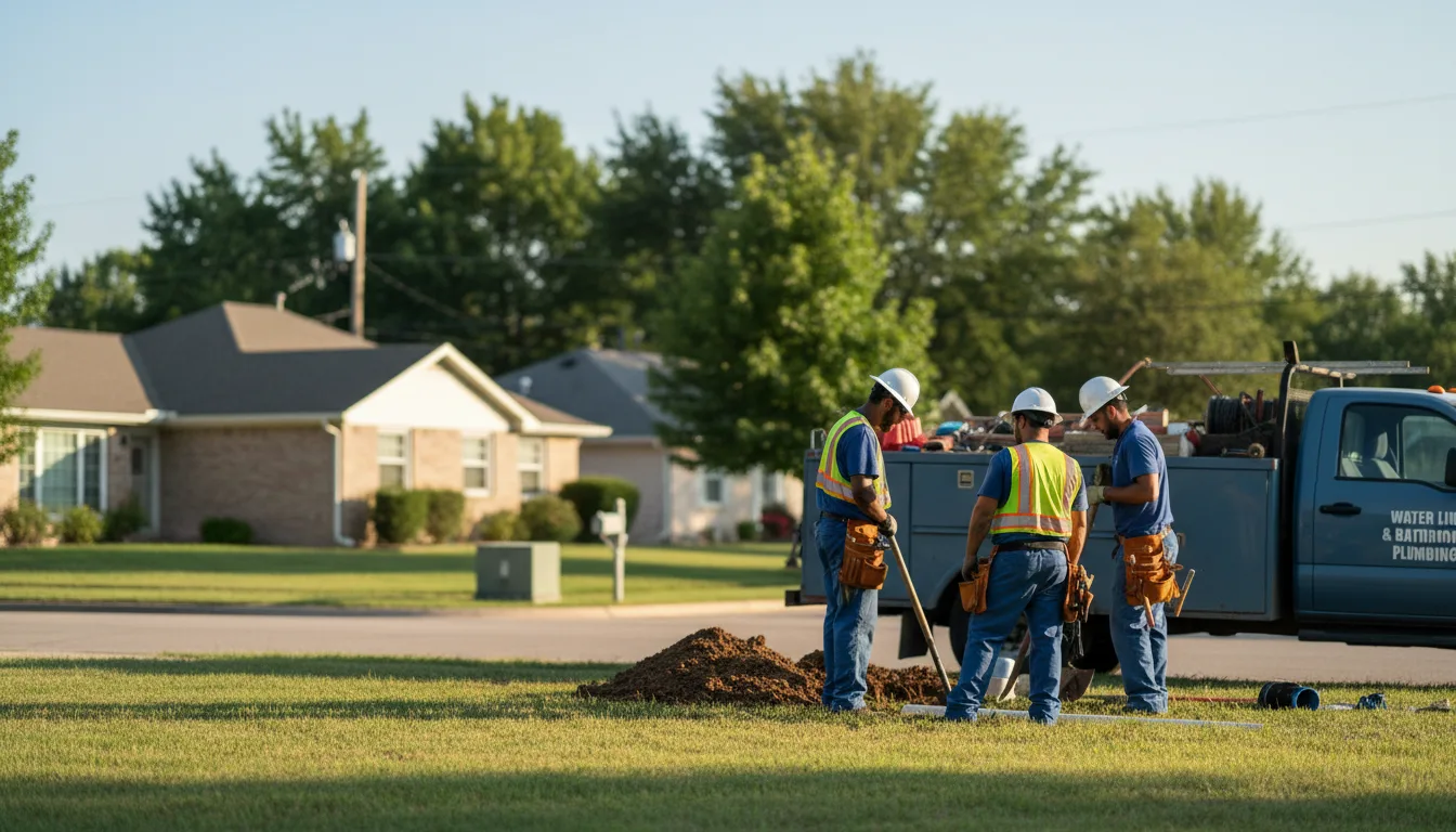Residential water line and bathroom plumbing service in Edmonton, KY